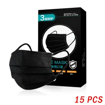 15PCS Disposable Black Mouth Guard Mask Breathable 3Ply Anit Dust Droplets Haze Protective Masks Respiratory Face Protection
15PCS Disposable Black Mouth Guard Mask Breathable 3Ply Anit Dust Droplets Haze Protective Masks Respiratory Face Protection