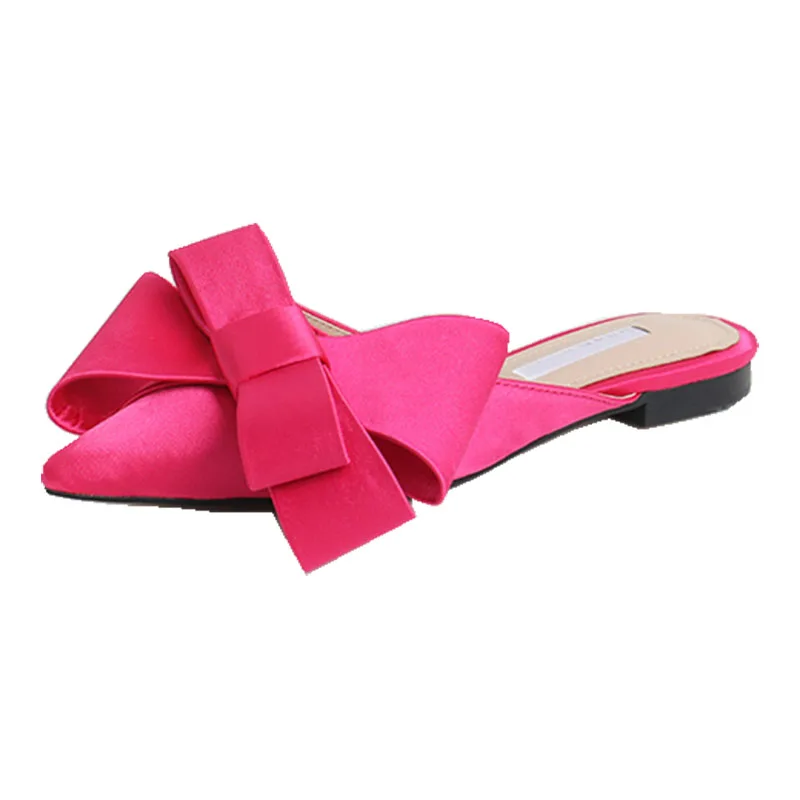 Spring and Summer Women Shoes Korean Silk Satin Half Slippers Slippers with A Pointed Toe and Bow Baotou Flat Heels
Spring and Summer Women Shoes Korean Silk Satin Half Slippers Slippers with A Pointed Toe and Bow Baotou Flat Heels