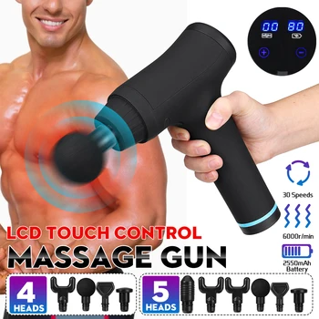 6000r/min Fascia Massage Guns LCD Touch Control 30 Speeds Deep Therapy Muscle Relax Muscle Massager 6 Heads 2550mAh Battery
6000r/min Fascia Massage Guns LCD Touch Control 30 Speeds Deep Therapy Muscle Relax Muscle Massager 6 Heads 2550mAh Battery