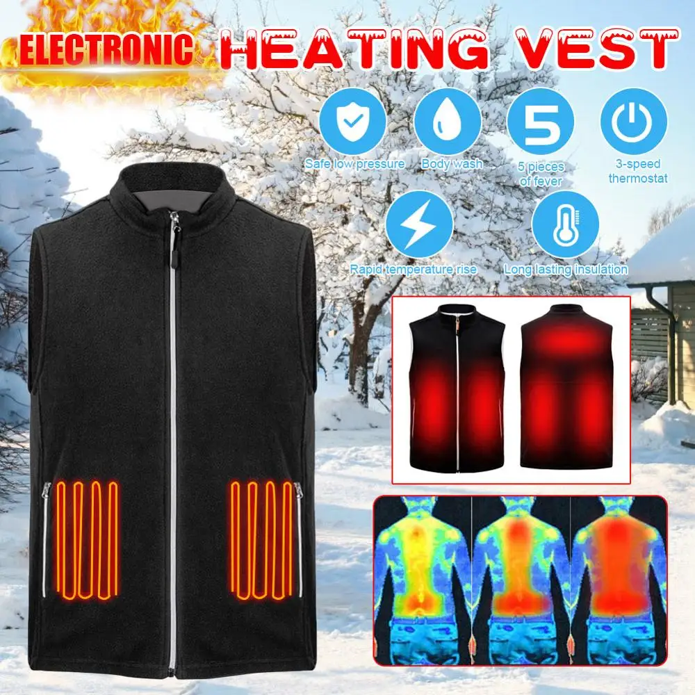 Men Winter Smart Heating Vest USB Electric Heated Vest Jacket with 5 Heating Zones Women Camping Hiking Skiing Jacket
Men Winter Smart Heating Vest USB Electric Heated Vest Jacket with 5 Heating Zones Women Camping Hiking Skiing Jacket