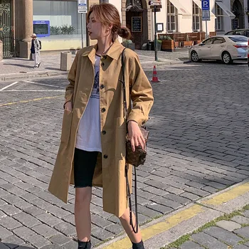 Windbreaker Woman Autumn Popular Temperament Work Clothes Khaki Loose Long Fall Trench Coat Para Mulheres For Women Plus Size
Windbreaker Woman Autumn Popular Temperament Work Clothes Khaki Loose Long Fall Trench Coat Para Mulheres For Women Plus Size