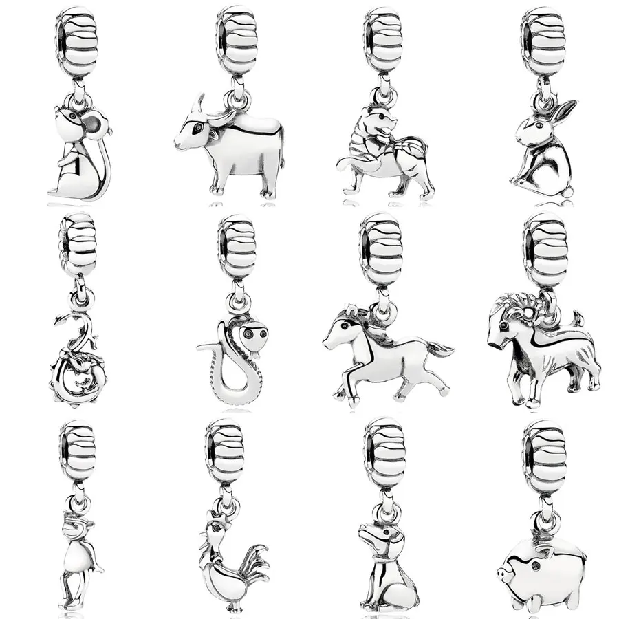 Vintage Cute Chinese Twelve Zodiac Pendant Charm Fit Pandora Bracelet 925 Sterling Silver Animal Bead Chaerm DIY Jewelry 
Vintage Cute Chinese Twelve Zodiac Pendant Charm Fit Pandora Bracelet 925 Sterling Silver Animal Bead Chaerm DIY Jewelry