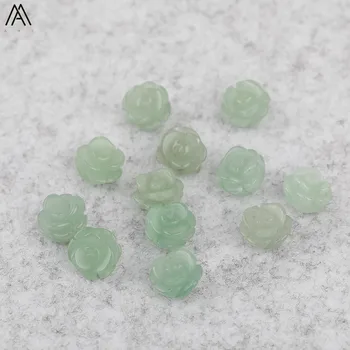 Natural green aventurine rose flower shape beads, hand carved rose flower earring beads for Jewelry Making 15pcs/lot 8/10/12mm 
Natural green aventurine rose flower shape beads, hand carved rose flower earring beads for Jewelry Making 15pcs/lot 8/10/12mm