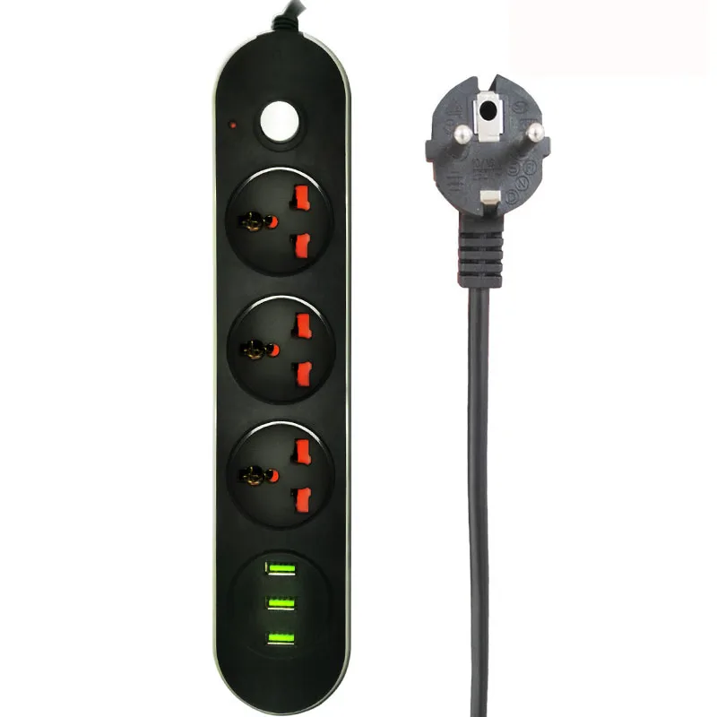 EU Power Plug Universal Outlet Network Filter Extension Socket 2M Cable Cord 3 Way USB Power Strip
EU Power Plug Universal Outlet Network Filter Extension Socket 2M Cable Cord 3 Way USB Power Strip