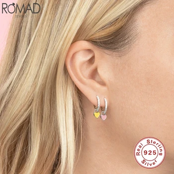 Romad 925 Sterling Silver Pendant Earrings For Women Colorful Pink Blue Green Heart Shape Drop Earing Fine Jewelry pendientes W4
Romad 925 Sterling Silver Pendant Earrings For Women Colorful Pink Blue Green Heart Shape Drop Earing Fine Jewelry pendientes W4