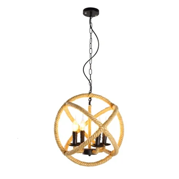 American Countryside Style Hemp Rope Lights Handmade Industrial Pendant Lamp With Iron Cage Shades lustre pendente
American Countryside Style Hemp Rope Lights Handmade Industrial Pendant Lamp With Iron Cage Shades lustre pendente
