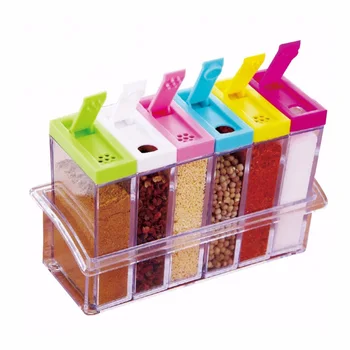 6pcs/set Spice Jar Seasoning Storage Box Clear Plastic Container Set with Pour Sugar Salt Pepper Shakers Bottles Kitchen Tools
6pcs/set Spice Jar Seasoning Storage Box Clear Plastic Container Set with Pour Sugar Salt Pepper Shakers Bottles Kitchen Tools