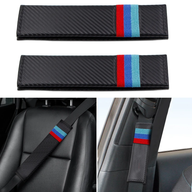 

2PCS Car Safety Belt Cover Seat Shoulder Pad Carbon Fiber for Bmws X1 X3 X4 X5 X6 X7 E46 E90 F20 E60 E39 F10 Automotive Goods