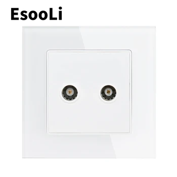 EsooLi White Luxury Crystal Glass Panel Double 1 Gang RJ11 2 Core Telephone Outlet Wall Socket Popular at ES RU
EsooLi White Luxury Crystal Glass Panel Double 1 Gang RJ11 2 Core Telephone Outlet Wall Socket Popular at ES RU