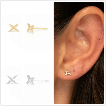 925 Sterling Silver Earrings For Wome Gold Star Cross Earrings Girl Letter X Ear Bone Piercing Earrings Men Cartilag earetes R5
925 Sterling Silver Earrings For Wome Gold Star Cross Earrings Girl Letter X Ear Bone Piercing Earrings Men Cartilag earetes R5