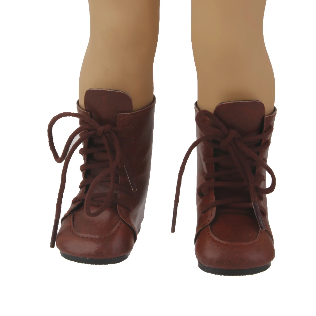 Vintage Brown Lace Up Boots Shoes for 18inch American Doll Clothes Dress Up Accs Vintage Brown Lace Up Boots Shoes for 18inch American Doll Clothes Dress Up Accs