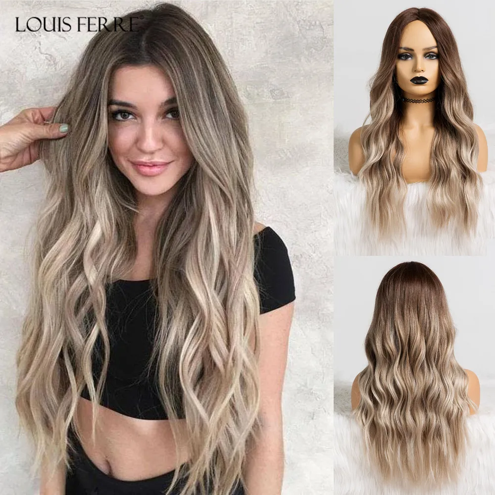 LOUIS FERRE Ombre Long Wavy Black Brown Gray Wigs Middle Part Cosplay Synthetic Wigs Women Daily Party Heat Resistant False Hair
LOUIS FERRE Ombre Long Wavy Black Brown Gray Wigs Middle Part Cosplay Synthetic Wigs Women Daily Party Heat Resistant False Hair