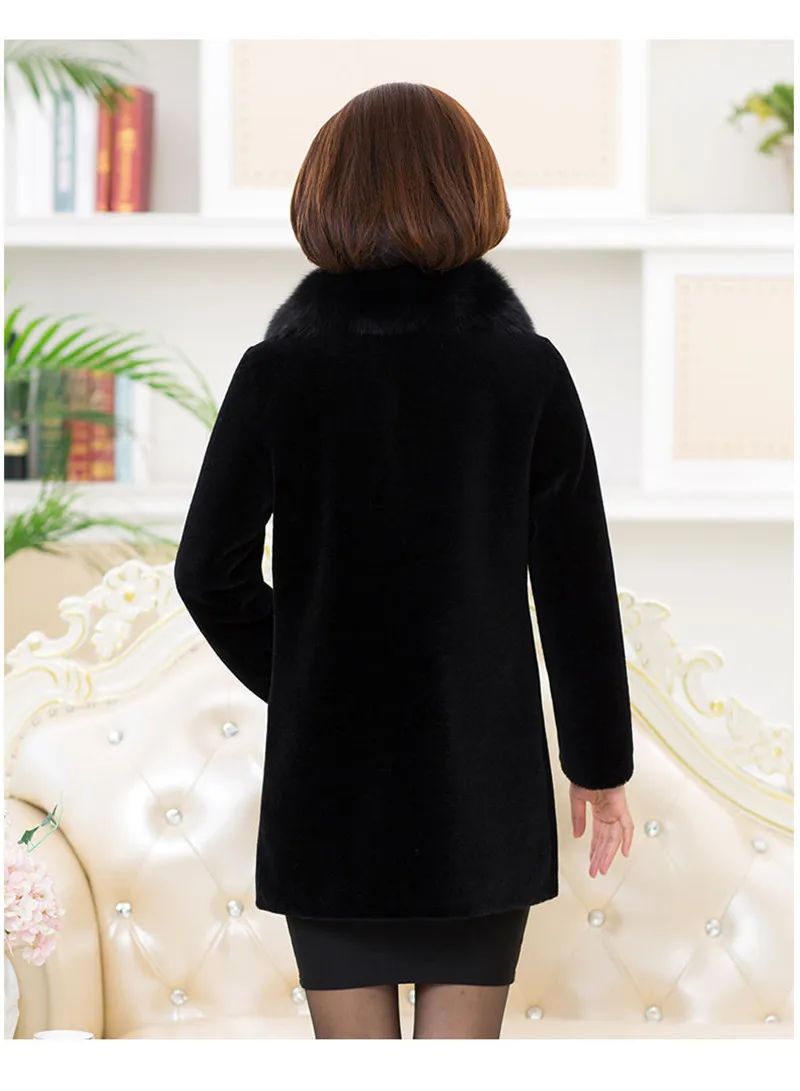 Manteau d'hiver en fourrure de vison pour femme, manteau Long avec col en fourrure de renard, pour mère d'âge moyen, 4XLA, nouvelle collection 2020 Manteau d'hiver en fourrure de vison pour femme, manteau Long avec col en fourrure de renard, pour mère d'âge moyen, 4XLA, nouvelle collection 2020
