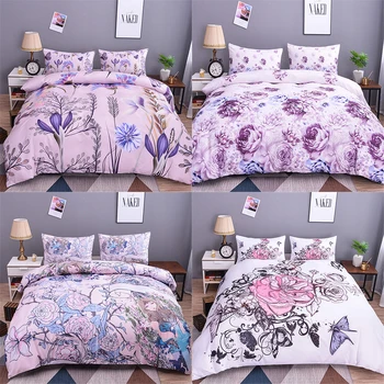 Homesky Bedding Set King Size Quilt Cover Flower Print Comforter Bedding Sets Bed Linen Queen Size Duvet Cover 2/3PCS
Homesky Bedding Set King Size Quilt Cover Flower Print Comforter Bedding Sets Bed Linen Queen Size Duvet Cover 2/3PCS