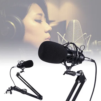 

BM-800 Professional Studio Broadcasting Recording Condenser Microphone With Shock Mount Mic Stand Filter XLR - 3.5mm Cable And