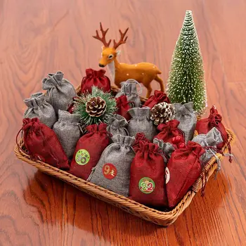 Behogar 24 Days Christmas Countdown Advent Calendar Burlap Drawstring Candy Bag with Rope Clips Number Labels for Xmas Decor
Behogar 24 Days Christmas Countdown Advent Calendar Burlap Drawstring Candy Bag with Rope Clips Number Labels for Xmas Decor