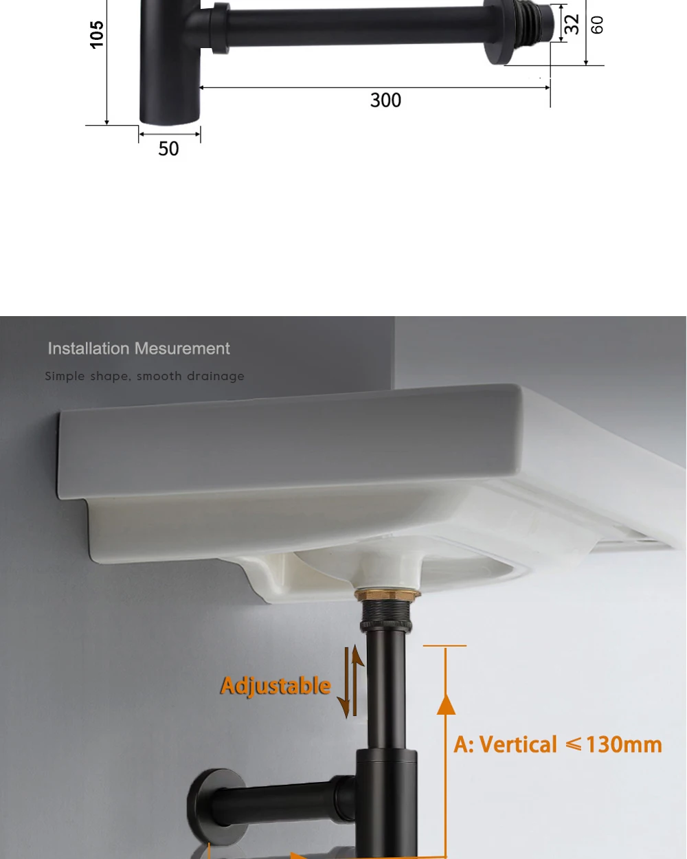 Generic Basin Drain Siphon Bathroom Sink Bottle Modern Pop Up Filter