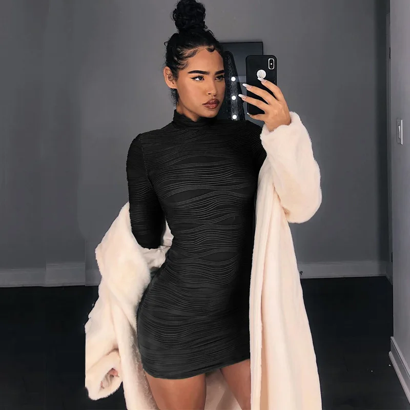 BKLD High Waist Two Colors Long Sleeve Dresses Women Fashion Autumn Winter Folds Stripe High Collar Party Club Lady Casual Wear
BKLD High Waist Two Colors Long Sleeve Dresses Women Fashion Autumn Winter Folds Stripe High Collar Party Club Lady Casual Wear