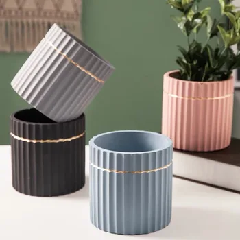 diy concrete succulent plant pot silicone mold cylindrical stripe design cement pot mold nordic style vase clay plaster mold
diy concrete succulent plant pot silicone mold cylindrical stripe design cement pot mold nordic style vase clay plaster mold