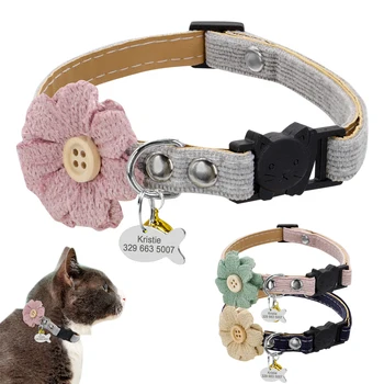 Personalized Cat Collar Quick Release Pet Cat Collars Safety Pet ID Tag Collar Adjustable Pet Accessories For Small Cats Kitten
Personalized Cat Collar Quick Release Pet Cat Collars Safety Pet ID Tag Collar Adjustable Pet Accessories For Small Cats Kitten