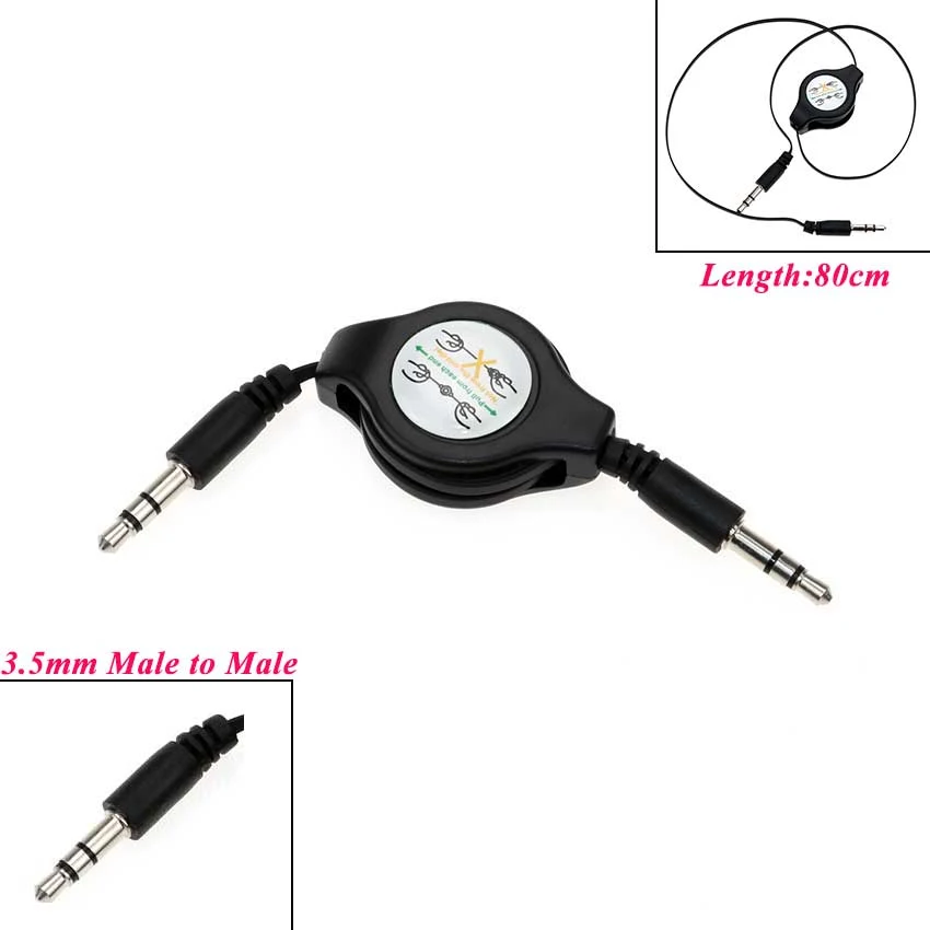 

3.5mm RETRACTABLE AUXILIARY CABLE CORD Car audio cable for mobile Computer Audio cable for Car MP3 Laptop PC
