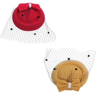 2 Pcs Women'S Fascinators Hat Pillbox Hat Cocktail Party Hat with Dot Veil Bowknot Hair Clip, Yellow & Red
2 Pcs Women'S Fascinators Hat Pillbox Hat Cocktail Party Hat with Dot Veil Bowknot Hair Clip, Yellow & Red