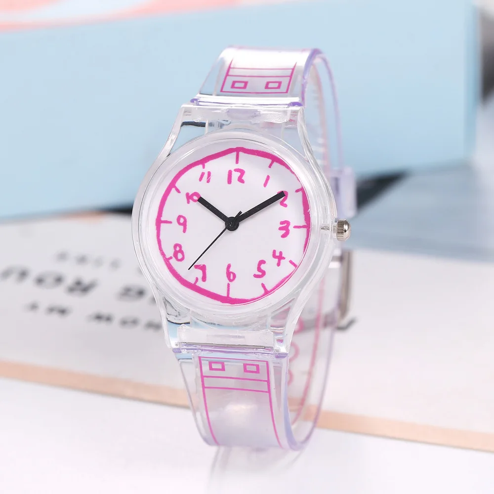South Korea Cool Simple Transparent Watch Pink Character Element GIRL'S Fresh Handwritten INS Casual Students Watch
South Korea Cool Simple Transparent Watch Pink Character Element GIRL'S Fresh Handwritten INS Casual Students Watch