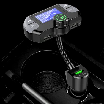 

Dab Bluetooth Fm Transmitter,Wireless Radio Adapter Hands-Free Car Kit with Display, Qc3.0 and Smart 2.1A Usb Ports, Aux Input/O