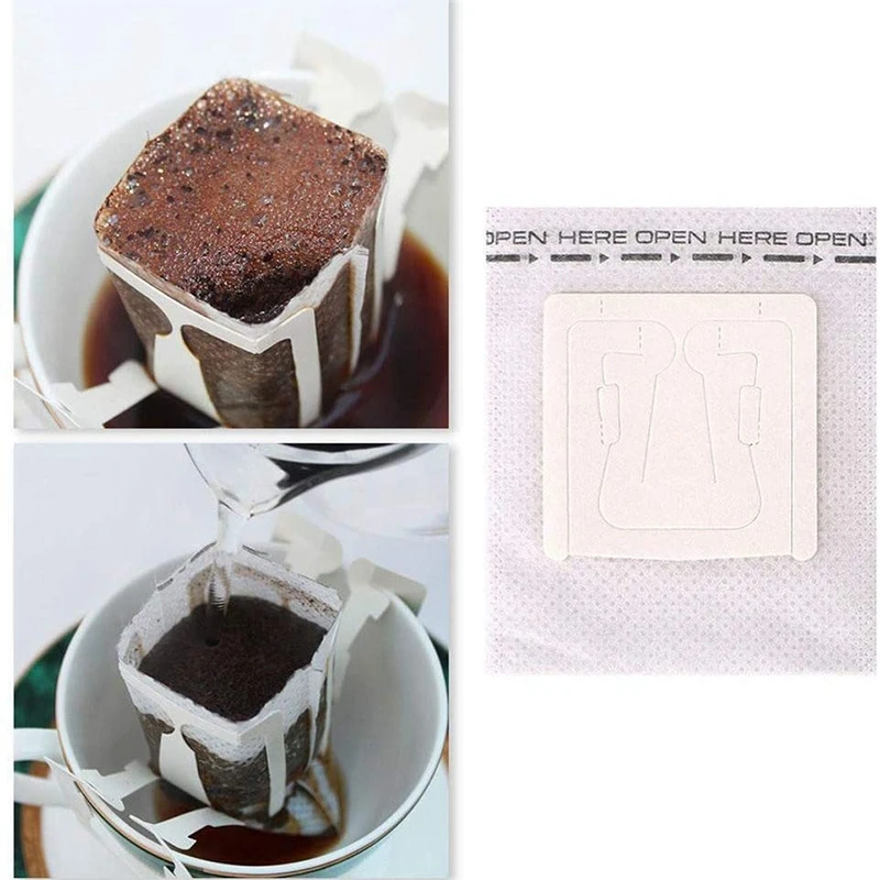 200 Pcs Portable Drip Coffee Filter Bag Home Office Travel DIY Hanging Ear Style Filters Brew Espresso | Дом и сад