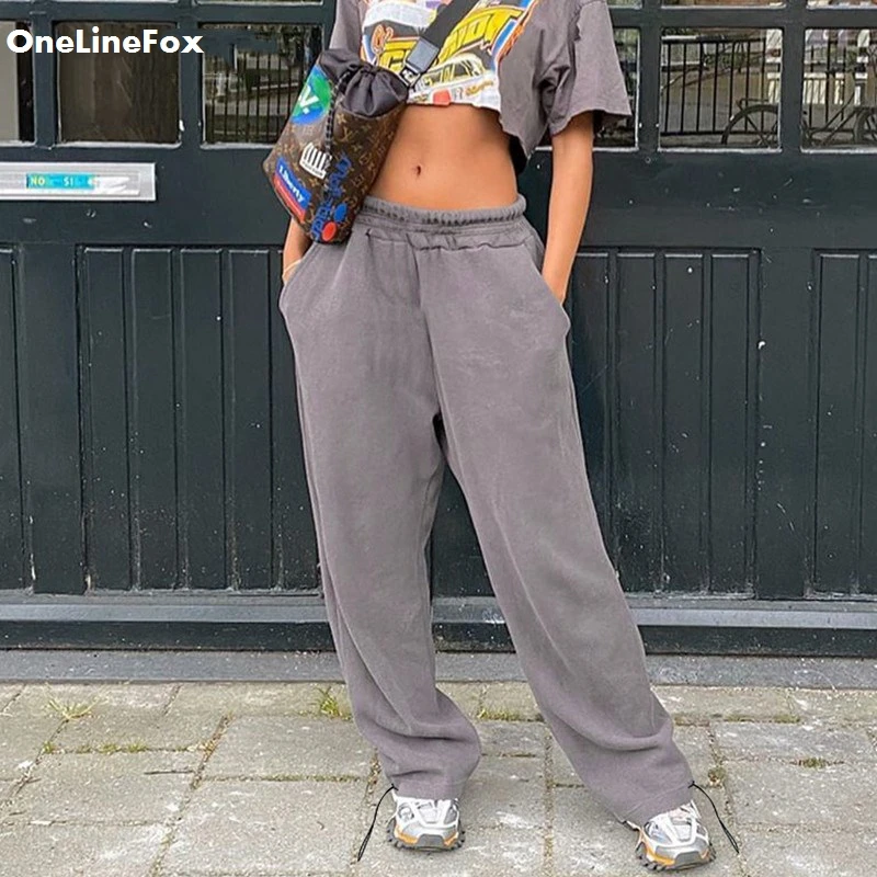 OneLineFox Baggy Casual Loose Joggers Women Gray Solid High Waisted Long Trousers Ladies Skinny Home Pants Capris Fashion Autumn 
OneLineFox Baggy Casual Loose Joggers Women Gray Solid High Waisted Long Trousers Ladies Skinny Home Pants Capris Fashion Autumn