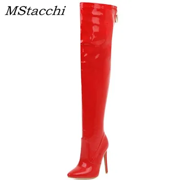 MStacchi Fashion Women Patent Leather Long Boots Women Sexy Red Zipper Over The Knee Boots Ladies Pointed Toe High Heels Shoes
MStacchi Fashion Women Patent Leather Long Boots Women Sexy Red Zipper Over The Knee Boots Ladies Pointed Toe High Heels Shoes