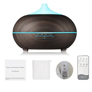 550ml Remote Control Ultrasonic Air Humidifier Aroma Essential Oil Diffuser with Wood Grain 7 Color Changing LED Lights
550ml Remote Control Ultrasonic Air Humidifier Aroma Essential Oil Diffuser with Wood Grain 7 Color Changing LED Lights