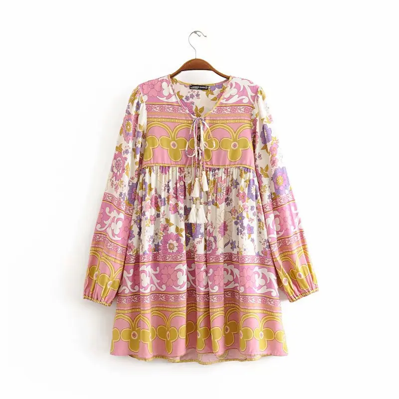 Europe And America WOMEN'S Dress 2019 Winter New Style Vacation Style Tassels Lace-up Positioning Floral Printed Dress A8rs8430
Europe And America WOMEN'S Dress 2019 Winter New Style Vacation Style Tassels Lace-up Positioning Floral Printed Dress A8rs8430