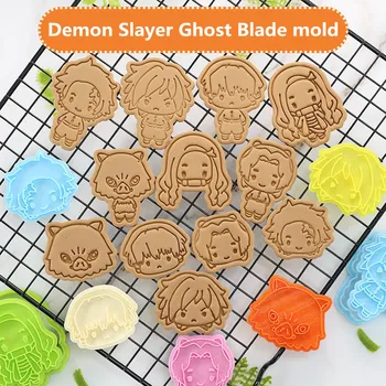 Cute Japanese Anime Cartoon Demon Slayer Ghost Blade Biscuit Molds DIY Fondant Baking Tool Cookie Cutter Cake Decorating Tool