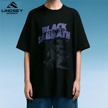 Мужские футболки с принтом LINDSEY SEADER черные хлопковые в стиле
