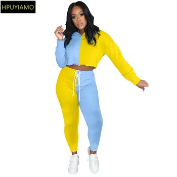 Color Block Patchwork Two Piece Set Women Stretchy Sportswear V Neck Long Sleeve Crop Tops+drawstring Legging Female Tracksuits
Color Block Patchwork Two Piece Set Women Stretchy Sportswear V Neck Long Sleeve Crop Tops+drawstring Legging Female Tracksuits