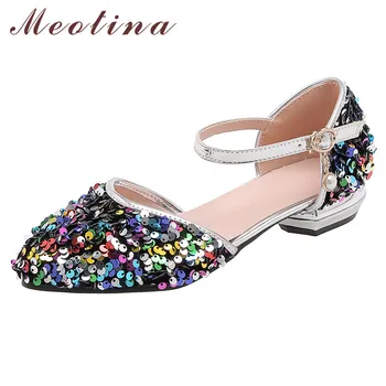 Meotina Two-Piece Women Shoes Bling Low Heel Pumps Pointed Toe Block Heels Buckle Female Footwear Summer Golden Large Size 43
Meotina Two-Piece Women Shoes Bling Low Heel Pumps Pointed Toe Block Heels Buckle Female Footwear Summer Golden Large Size 43