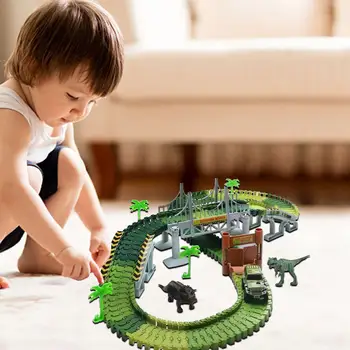 

Dinosaur Toys World Car Track Set 142 Pieces Flexible Tracks Toy Set And 2 Dinosaur Toys Dinosaur Toys World Car Track Set Toy