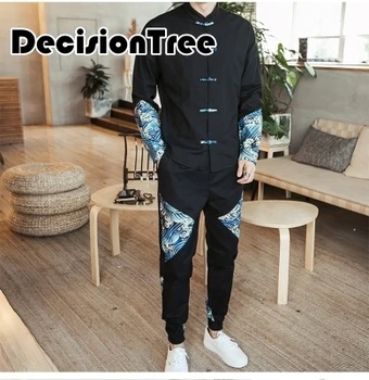 2020 traditional chinese clothing for men vintage oriental mens t shirt men luxury casual kungfu tops+pants set 
2020 traditional chinese clothing for men vintage oriental mens t shirt men luxury casual kungfu tops+pants set