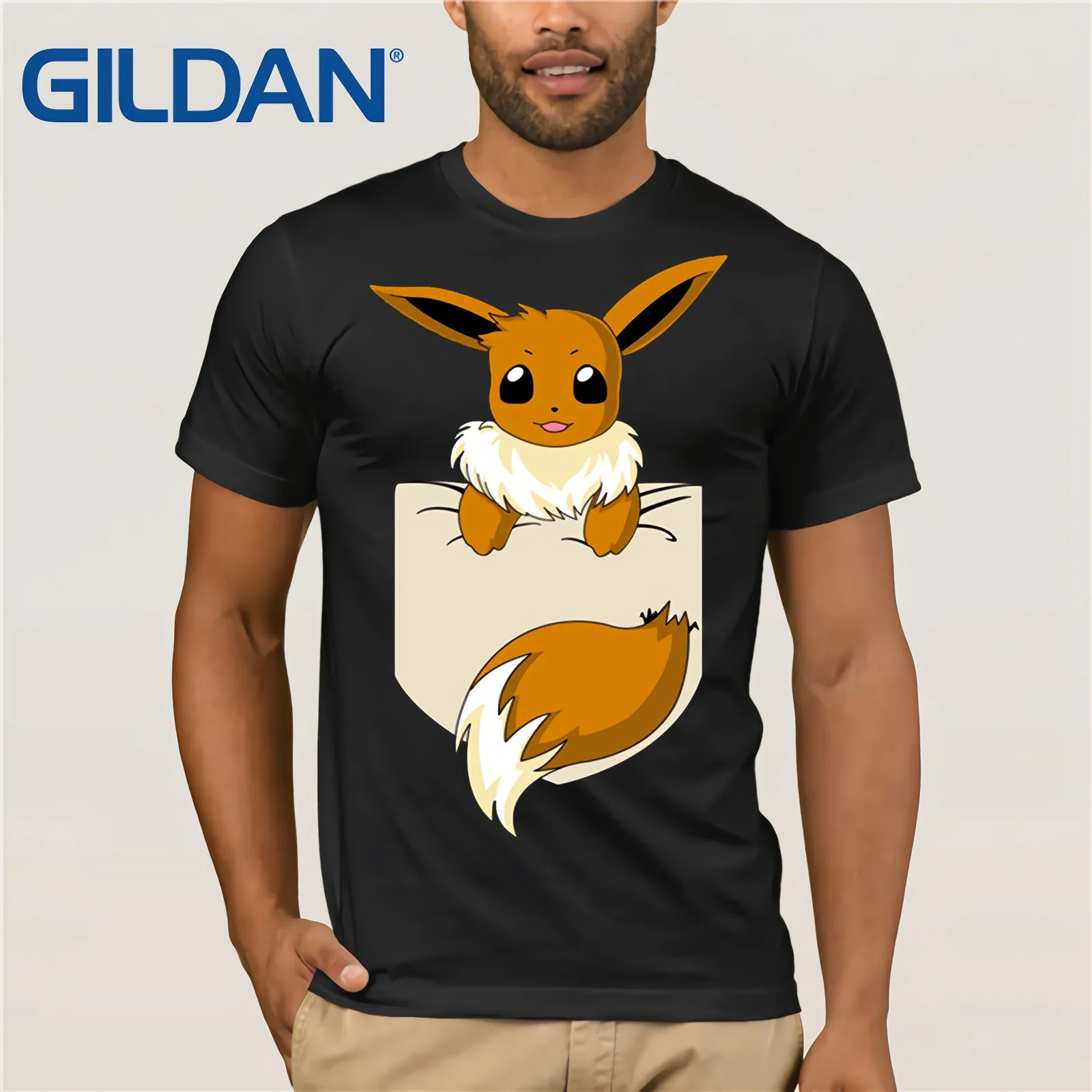Kawaii Pocket Fox T-Shirt Men Cute Pokemon Eevee T Shirts For Male Short Sleeved Top Hipster Lovely Animal Designer Suprem Shirt
Kawaii Pocket Fox T-Shirt Men Cute Pokemon Eevee T Shirts For Male Short Sleeved Top Hipster Lovely Animal Designer Suprem Shirt