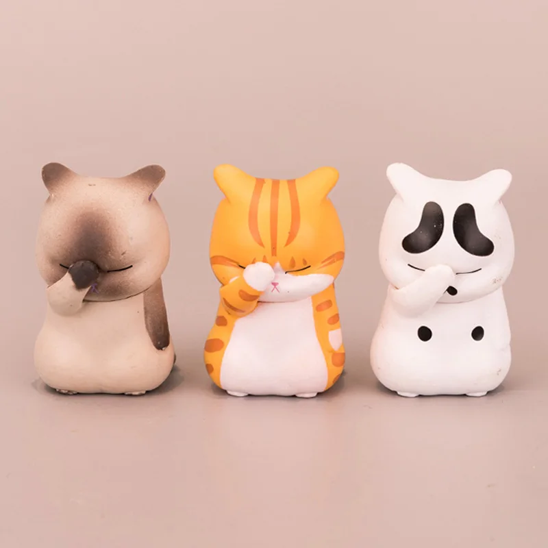 

Фигурка сиамского кота из мультфильма, модель игрушек, милый неравномерный котенок, мини-фигурки, животное, домашнее украшение, детские подарки, коллекционные куклы