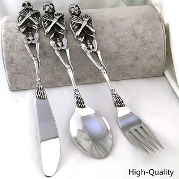 HQ stainless steel skull fork spoon knife tableware cutlery spoon fork sets dining forks bento accessories kitchen goods garfo
HQ stainless steel skull fork spoon knife tableware cutlery spoon fork sets dining forks bento accessories kitchen goods garfo