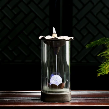 Glass Backflow Incense Burner Creative Home Decor LED Glowing Ball Lamp Censer Smoke Waterfall Holder Ceramics LLC046
Glass Backflow Incense Burner Creative Home Decor LED Glowing Ball Lamp Censer Smoke Waterfall Holder Ceramics LLC046