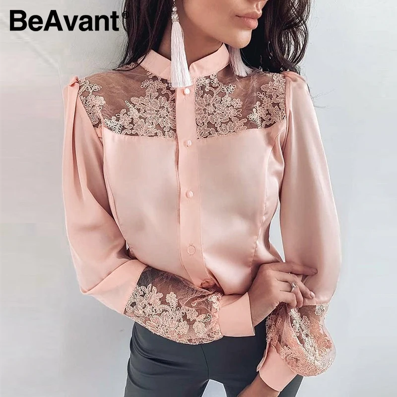 Фото BeAvant новинка розовые кружевные женские топы блузка женская мода - купить