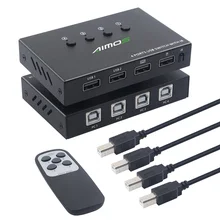 AIMOS USB Switcher Selector with Remote Control 4PCs Sharing 4 USB Devices KVM Switch Adapter for Mouse Keyboard Printer U Disk
AIMOS USB Switcher Selector with Remote Control 4PCs Sharing 4 USB Devices KVM Switch Adapter for Mouse Keyboard Printer U Disk