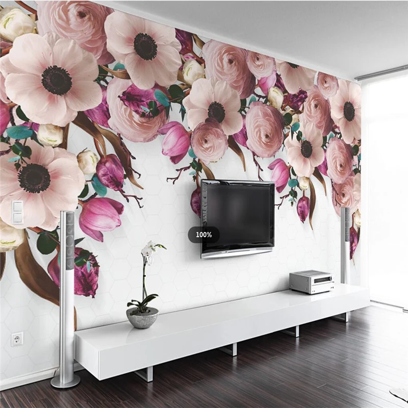 

beibehang custom 3D Wallpaper Modern Rose flower Photo Murals wallpaper Living Room TV Sofa Study TV Background Papel De Parede
