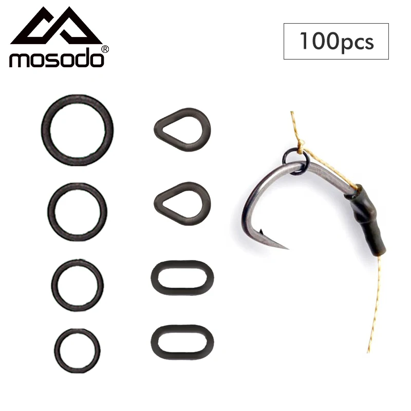

Mosodo Carp Fishing Rig Rings O Rings Quick Change Oval Rings for Hair Rigs Terminal End Tackle Fishing Accessories 100pcs