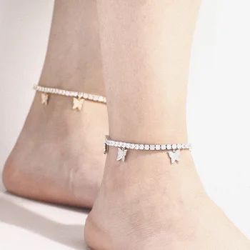 Women Iced Out Ankle Bracelets Butterfly Charm 4mm Cubic Zirconia Tennis Chain Anklet Gift for Girl Beach Hip Hop Feet Jewelry
Women Iced Out Ankle Bracelets Butterfly Charm 4mm Cubic Zirconia Tennis Chain Anklet Gift for Girl Beach Hip Hop Feet Jewelry