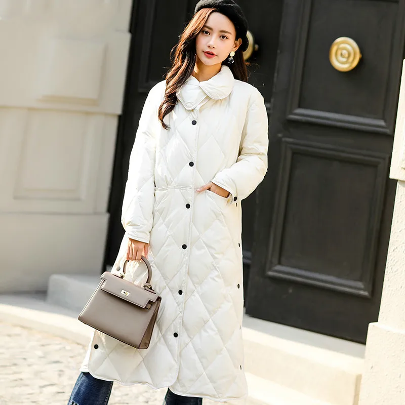 Winter White Duck Down Ultra Light Jacket Women Overknee Single Breasted Slim Outwear Female Down Parkas Coat
Winter White Duck Down Ultra Light Jacket Women Overknee Single Breasted Slim Outwear Female Down Parkas Coat
