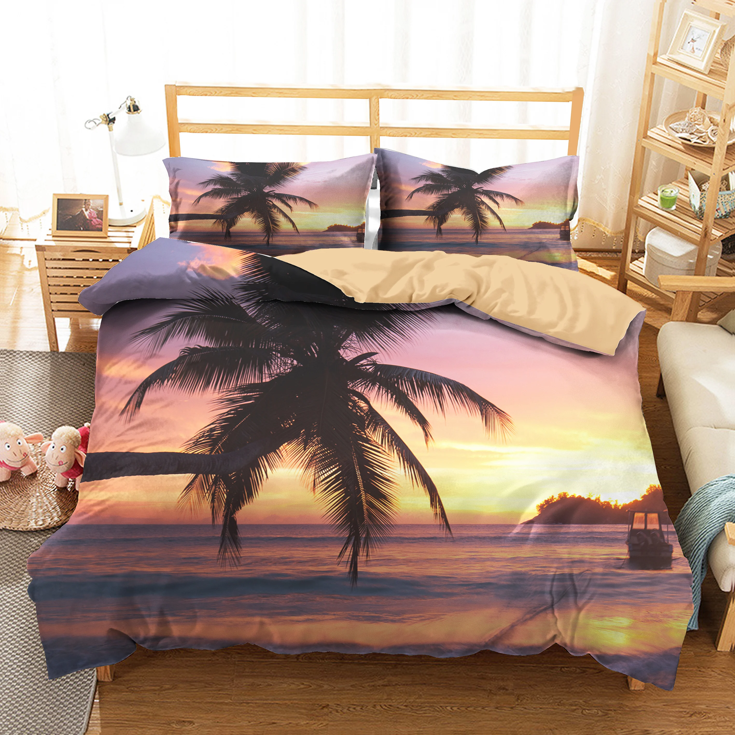 Comforter Set Home Textiles Bedroom Clothes 3D Coconut Tree Printed with Pillowcases Bed Linen King Queen Single Size
Comforter Set Home Textiles Bedroom Clothes 3D Coconut Tree Printed with Pillowcases Bed Linen King Queen Single Size